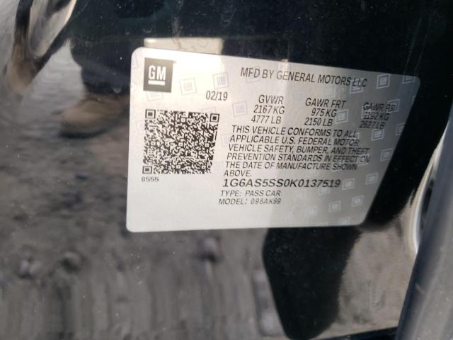 2019 CADILLAC CTS PREMIU - 1G6AS5SS0K0137519