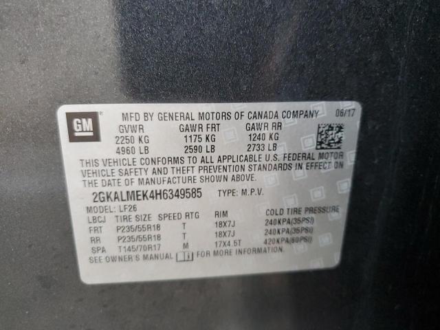 2GKALMEK4H6349585 GMC Terrain Sle