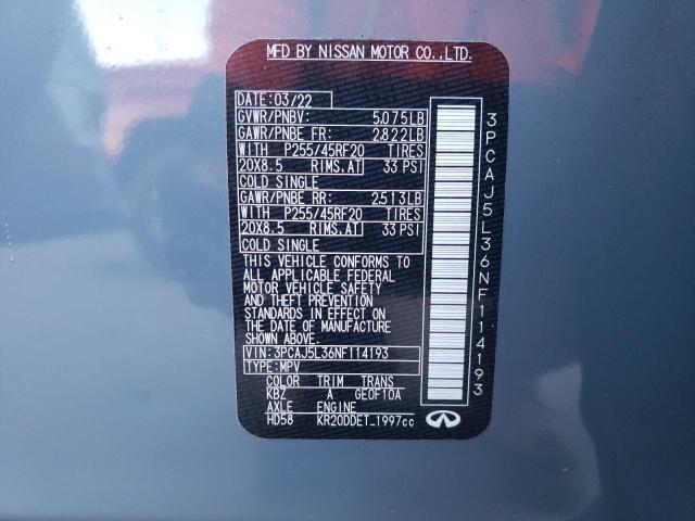 2022 INFINITI QX55 SENSO 3PCAJ5L36NF114193