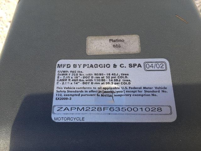 2003 PIAGGIO LT 150 ZAPM228F635001028