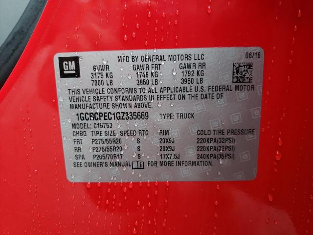 2016 CHEVROLET 1500 - 1GCRCPEC1GZ335669