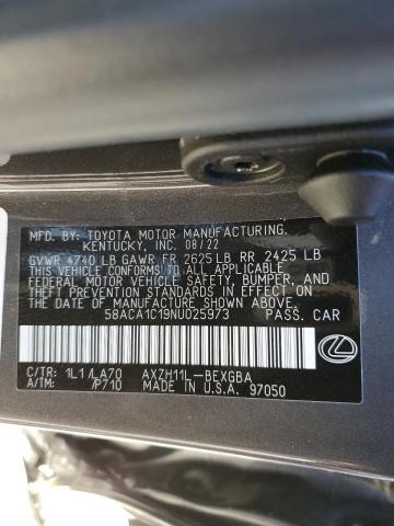 2022 LEXUS ES 300H BA 58ACA1C19NU025973