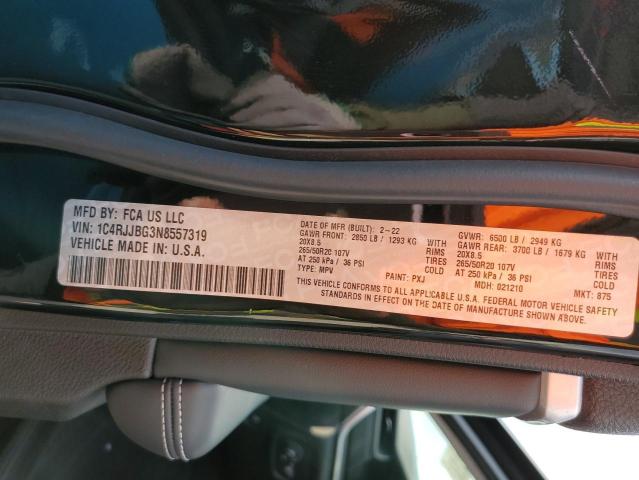 1C4RJJBG3N8557319 Jeep Grand Cherokee L Limited