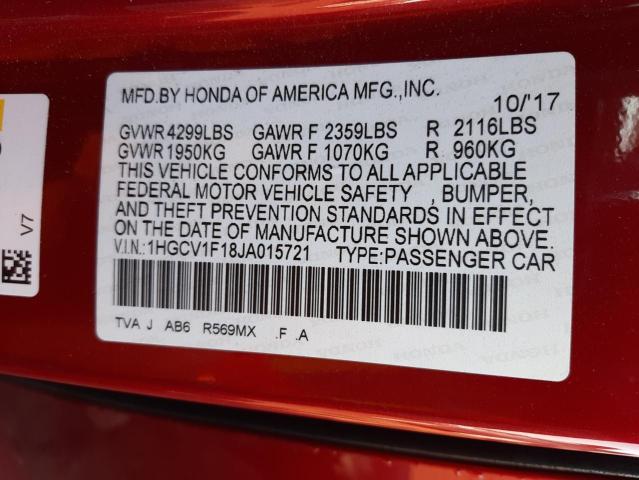 1HGCV1F18JA015721 Honda ACCORD LX