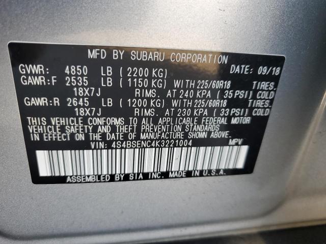 4S4BSENC4K3221004 Subaru Outback 3.6r Limited