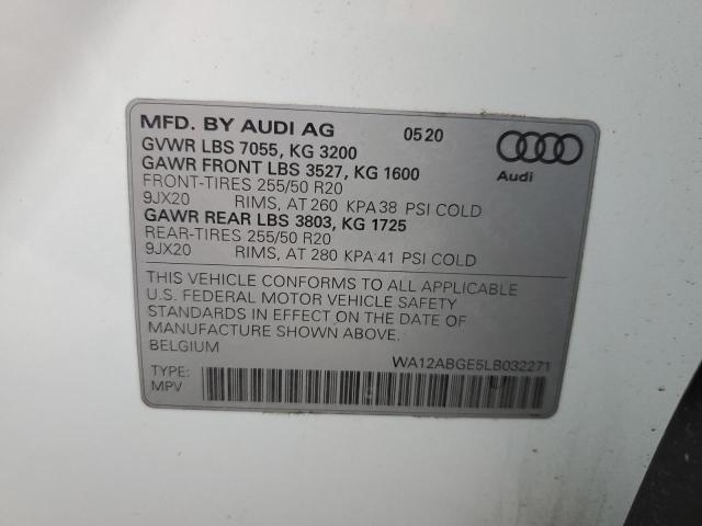 2020 AUDI E-TRON SPO WA12ABGE5LB032271