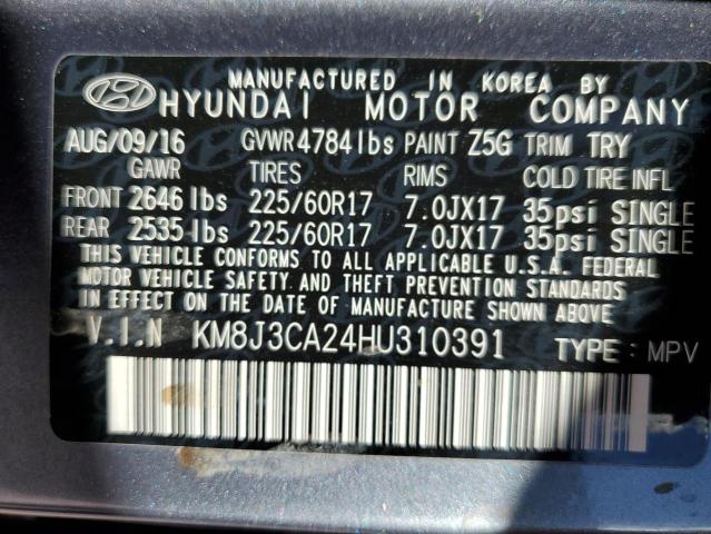 2017 HYUNDAI TUCSON LIM - KM8J3CA24HU310391