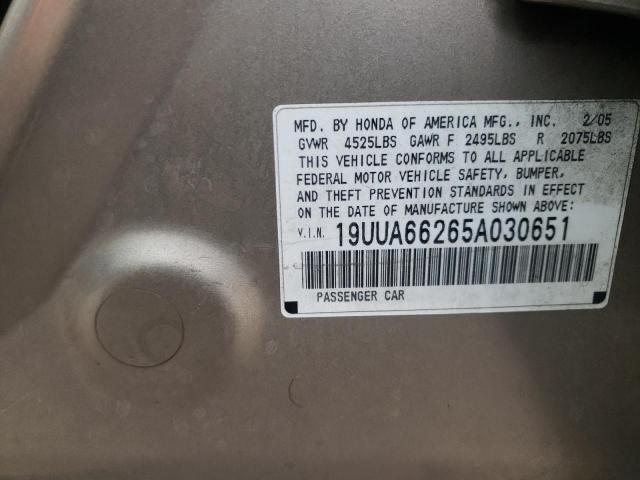 2005 ACURA TL VIN: 19UUA66265A030651