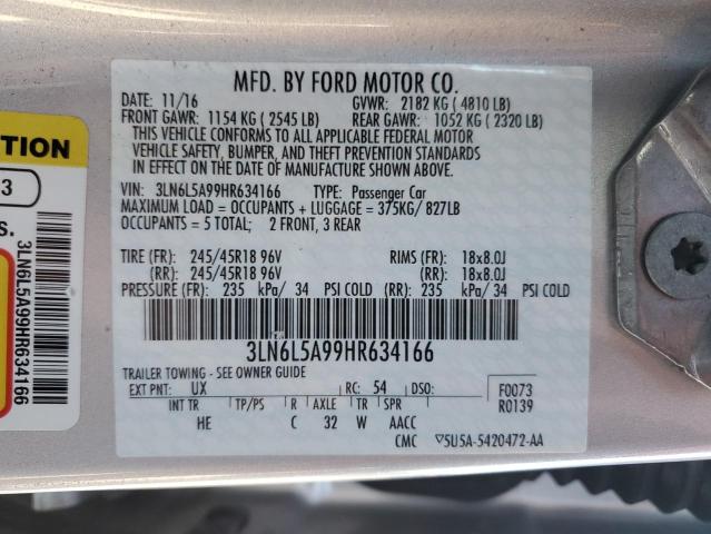 3LN6L5A99HR634166 Lincoln Mkz Premiere