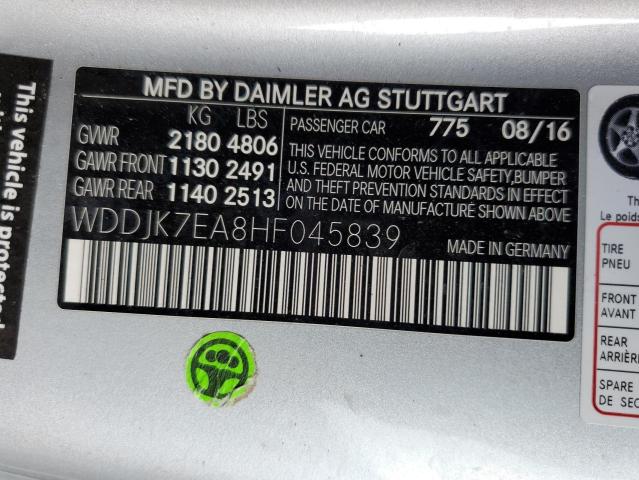 2017 MERCEDES-BENZ SL 63 AMG WDDJK7EA8HF045839