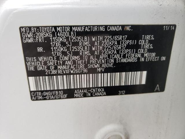 2015 TOYOTA RAV4 LE - 2T3BFREVXFW260796