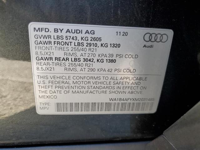 2021 AUDI SQ5 PREMIU WA1B4AFYXM2031485