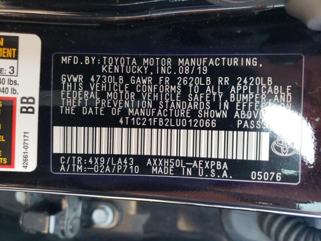 2020 TOYOTA AVALON LIM 4T1C21FB2LU012066