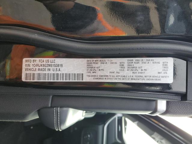 1C4RJKBG2M8153819 Jeep Grand Cherokee L Limited