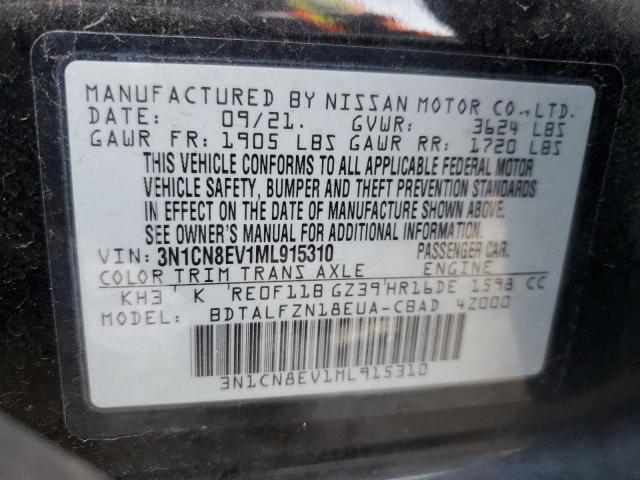 3N1CN8EV1ML915310 Nissan VERSA SV