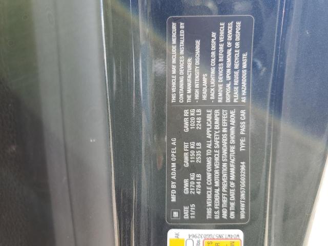 2016 BUICK CASCADA PR W04WT3N57GG032964