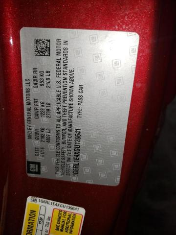 2016 CADILLAC ELR 1G6RL1E4XGU139641