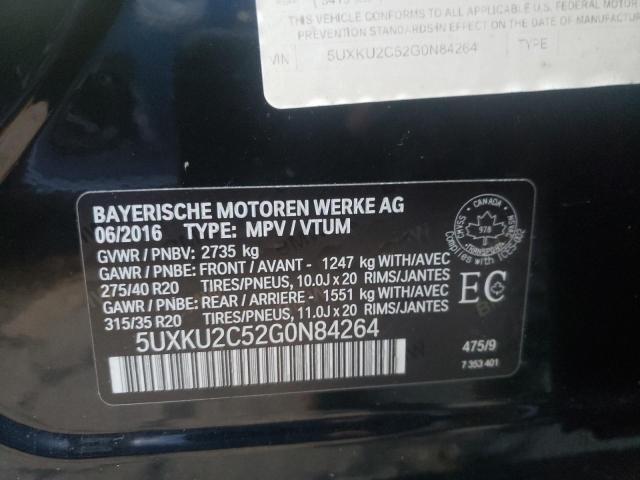 2016 BMW X6 XDRIVE3 - 5UXKU2C52G0N84264