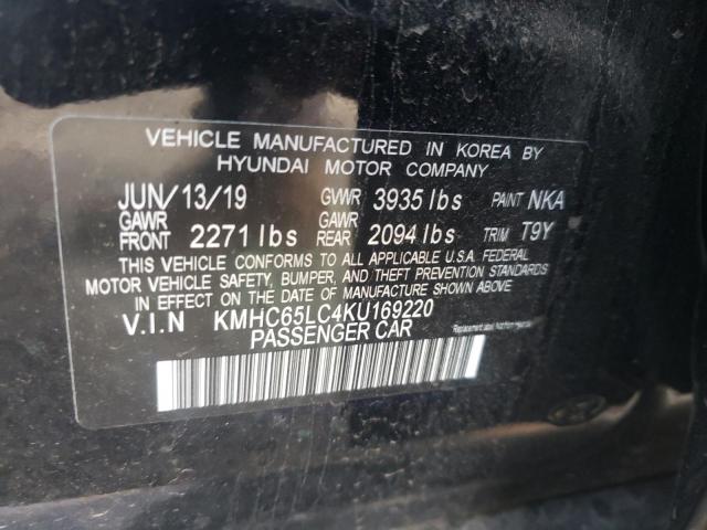 2019 HYUNDAI IONIQ BLUE - KMHC65LC4KU169220