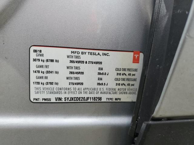 5YJXCDE20JF118298 Tesla MODEL X