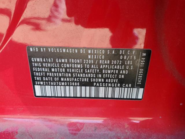 2016 VOLKSWAGEN GOLF S/SE 3VW217AU7GM013686