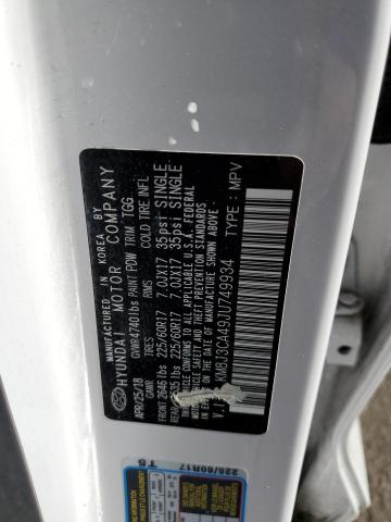 KM8J3CA49JU749934 Hyundai TUCSON SEL