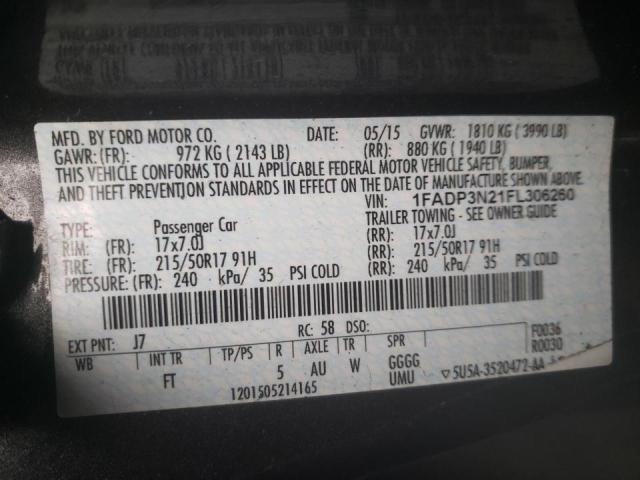2015 FORD FOCUS TITA - 1FADP3N21FL306260