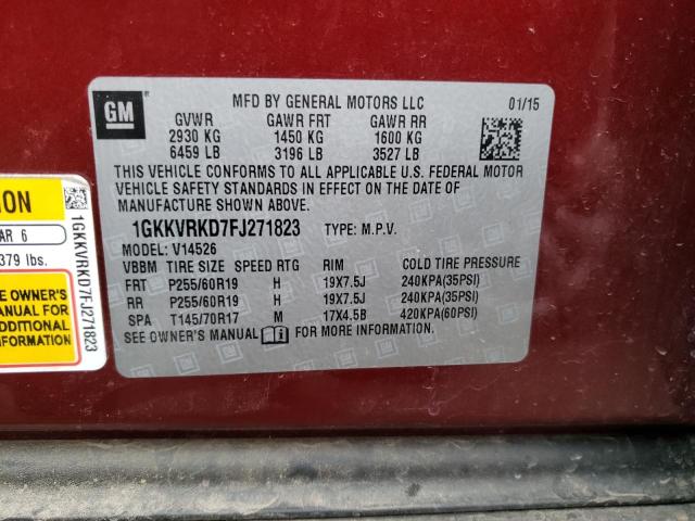 1GKKVRKD7FJ271823 GMC Acadia