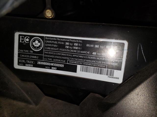 2019 CAN-AM SPYDER ROA - 2BXNBDD24KV000909