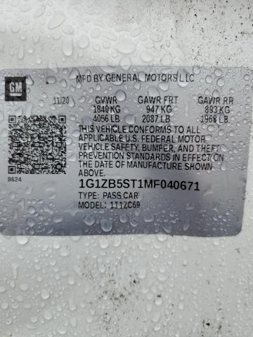 2021 CHEVROLET MALIBU LS - 1G1ZB5ST1MF040671