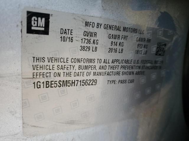 2017 CHEVROLET CRUZE LT - 1G1BE5SM5H7156229