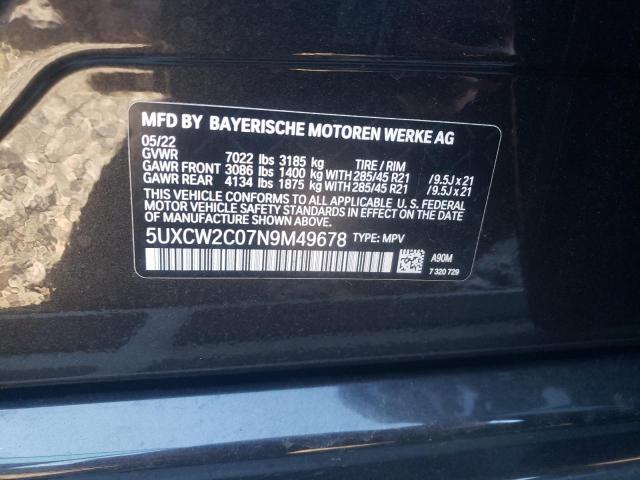 2022 BMW X7 XDRIVE4 - 5UXCW2C07N9M49678