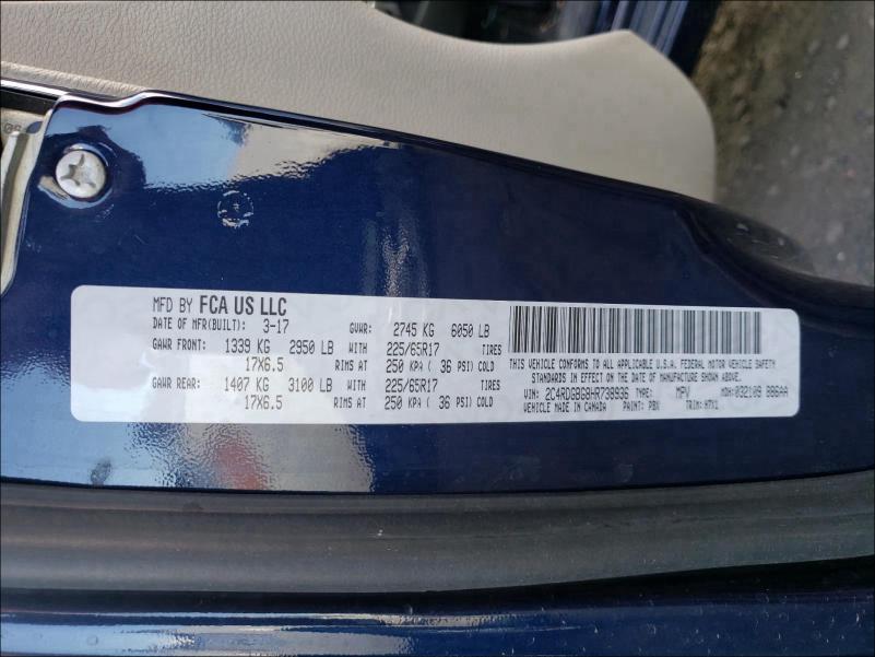 2017 DODGE GRAND CARA 2C4RDGBG8HR738936