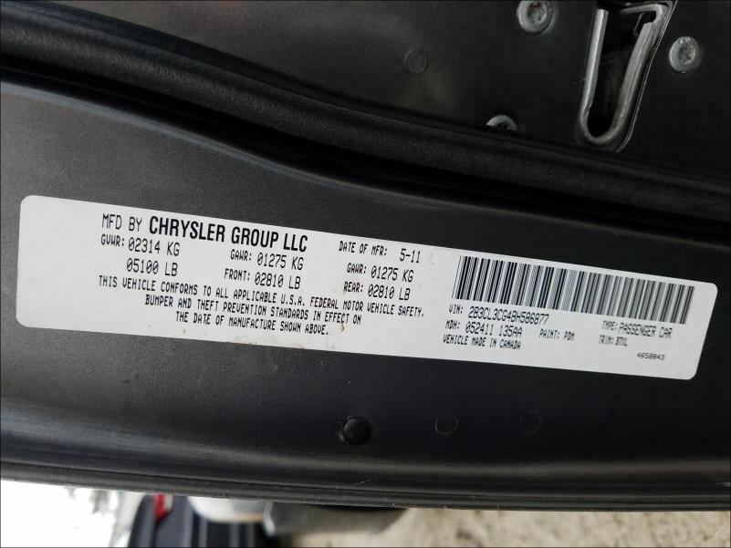 2011 DODGE CHARGER 2B3CL3CG4BH586877