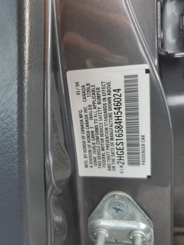 2HGES16584H546024 2004 Honda Civic Lx