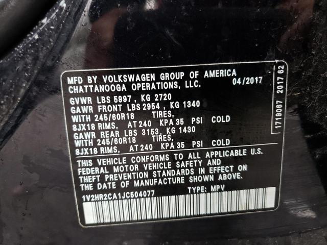 2018 VOLKSWAGEN ATLAS - 1V2HR2CA1JC504077