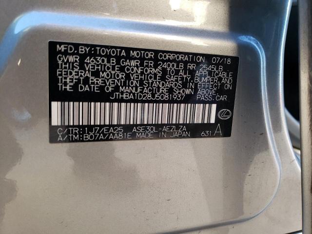 2018 LEXUS IS JTHBA1D28J5081937