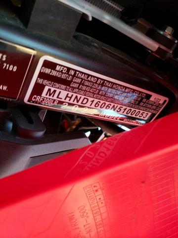 2022 HONDA CRF300 LR MLHND1606N5100053