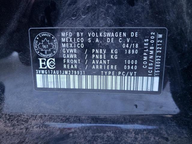 2018 VOLKSWAGEN GOLF S - 3VWG17AU1JM279931