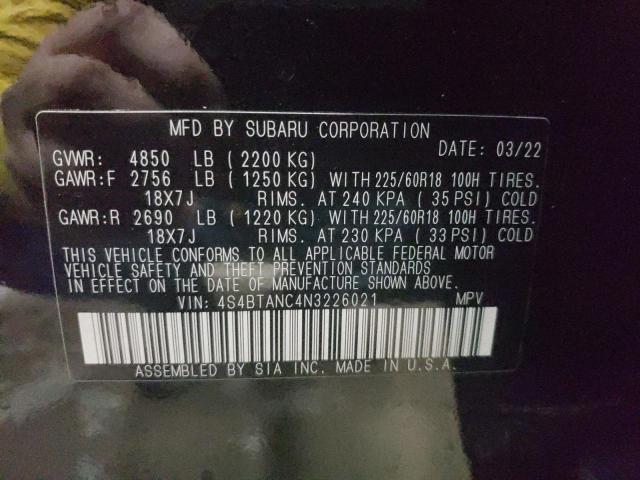 2022 SUBARU OUTBACK LI - 4S4BTANC4N3226021