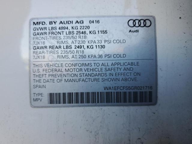 2016 AUDI Q3 PREMIUM - WA1EFCFS5GR021716