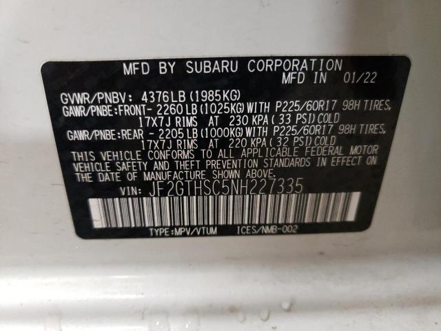 JF2GTHSC5NH227335 Subaru Crosstrek Sport