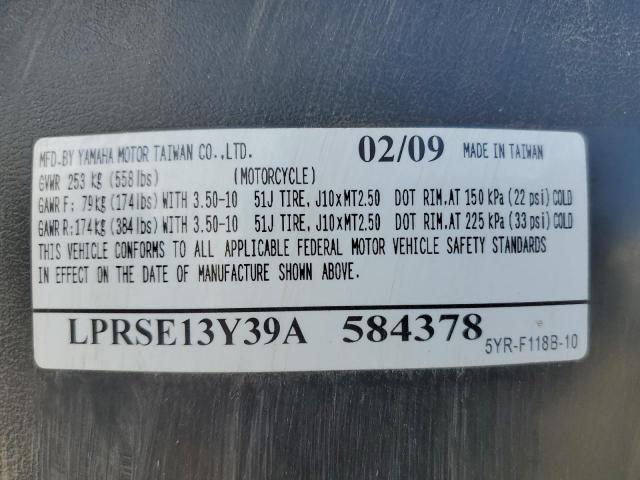 2009 YAMAHA YJ125 LPRSE13Y39A584378