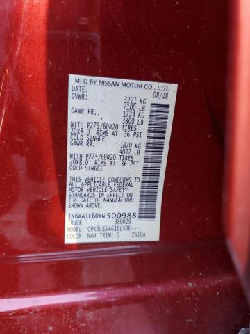 2019 NISSAN TITAN PLAT - 1N6AA1E60KN500988