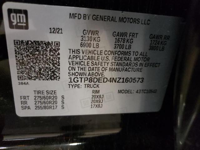 2022 GMC SIERRA LIM 1GTP8DED4NZ160573