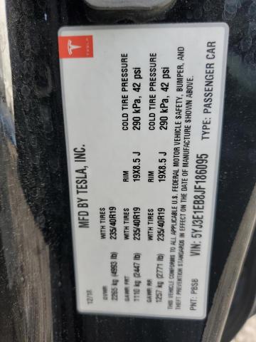 5YJ3E1EB8JF186095 Tesla MODEL 3
