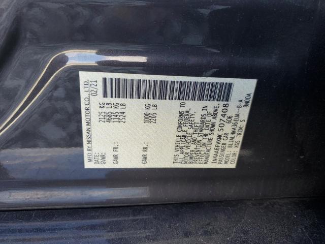 2021 NISSAN MAXIMA PLA 1N4AA6FVXMC507408
