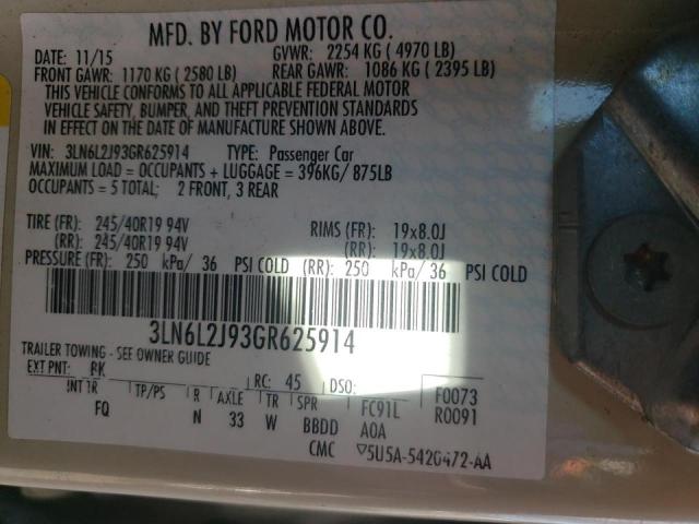 3LN6L2J93GR625914 Lincoln MKZ