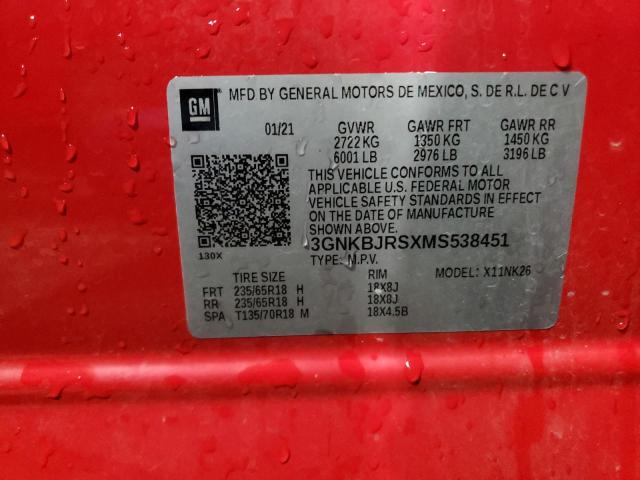 2021 CHEVROLET BLAZER 3LT - 3GNKBJRSXMS538451