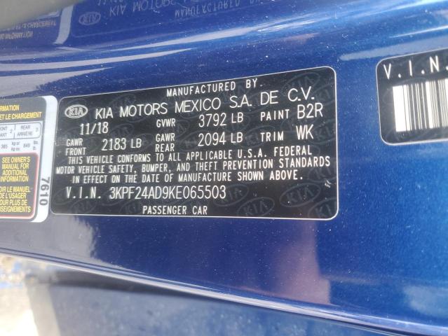 3KPF24AD9KE065503 KIA FORTE FE